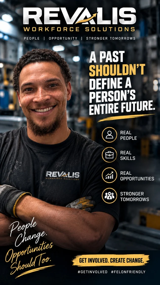 Revalis campaign image with the message: A past shouldn't define a person's entire future.